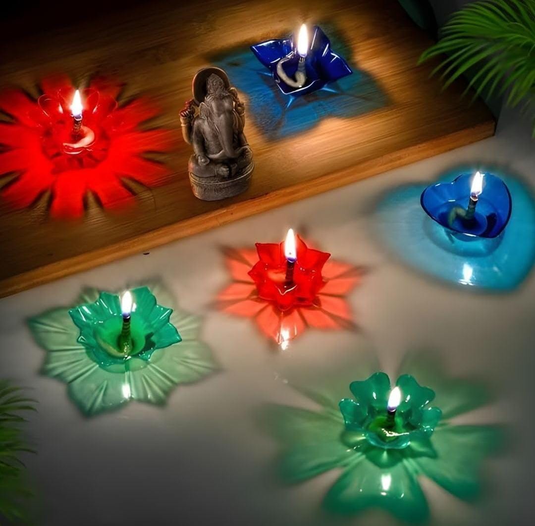 3D Reusable Reflective Shadow Colorful Diya