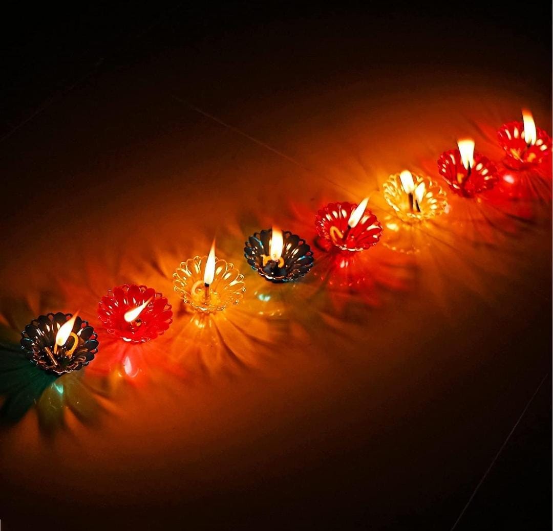 3D Reusable Reflective Shadow Colorful Diya