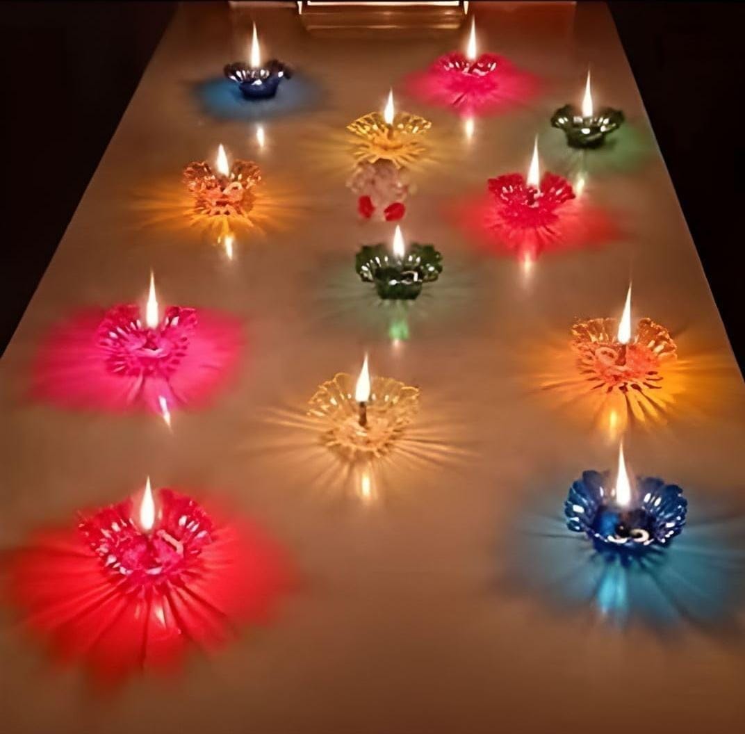 3D Reusable Reflective Shadow Colorful Diya