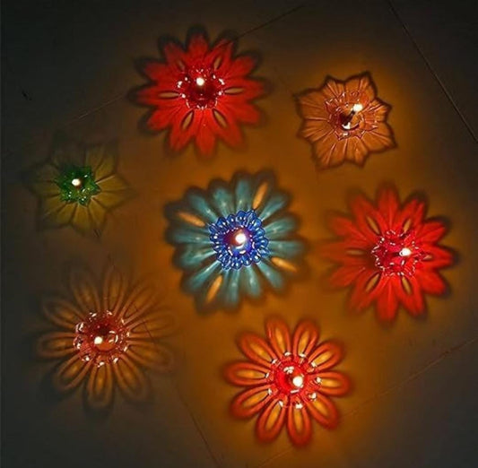 3D Reusable Reflective Shadow Colorful Diya