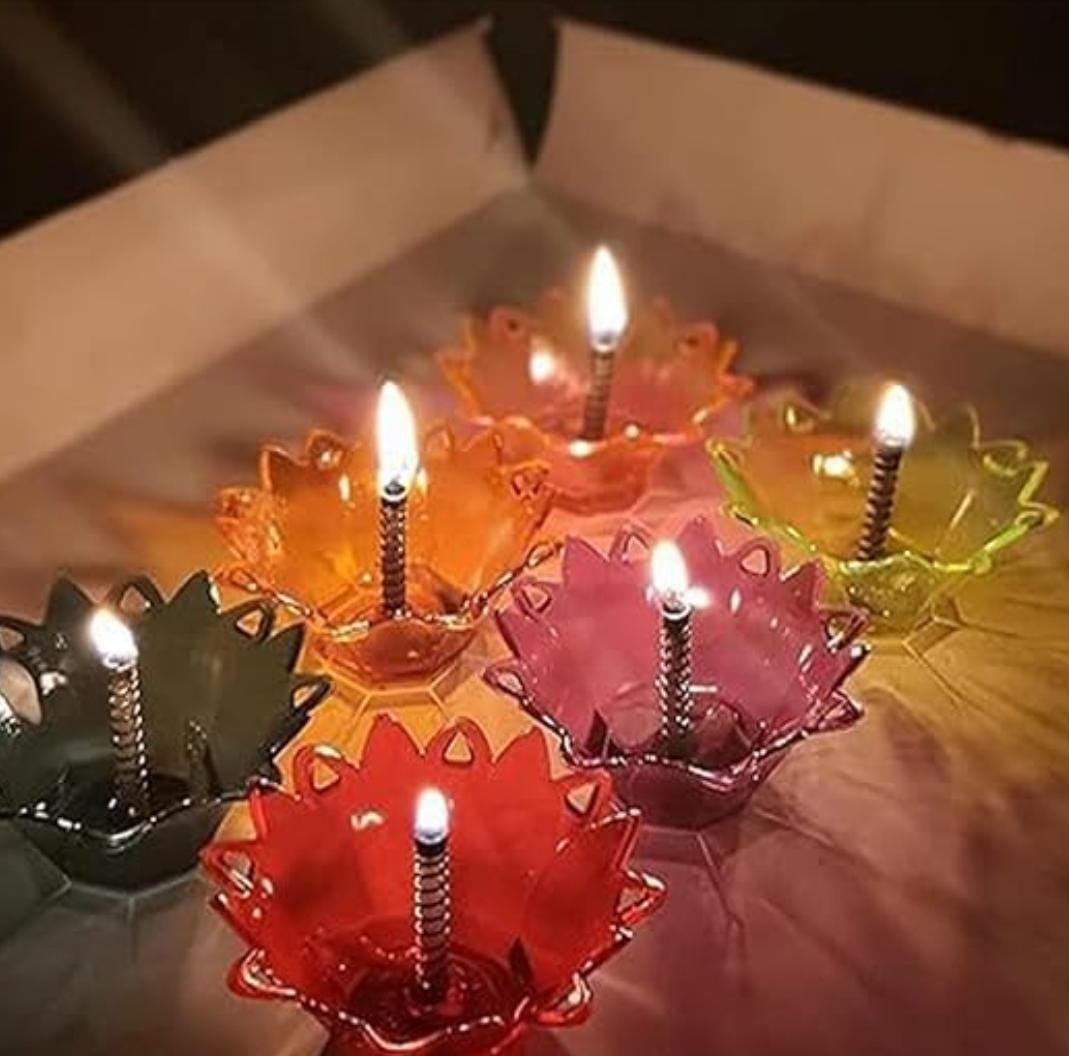 3D Reusable Reflective Shadow Colorful Diya